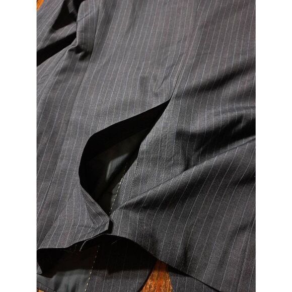 New 36R Grey Pinstripe Single Breast Suit Sports Coat Jacket Blazer NWT - Picture 7 of 7